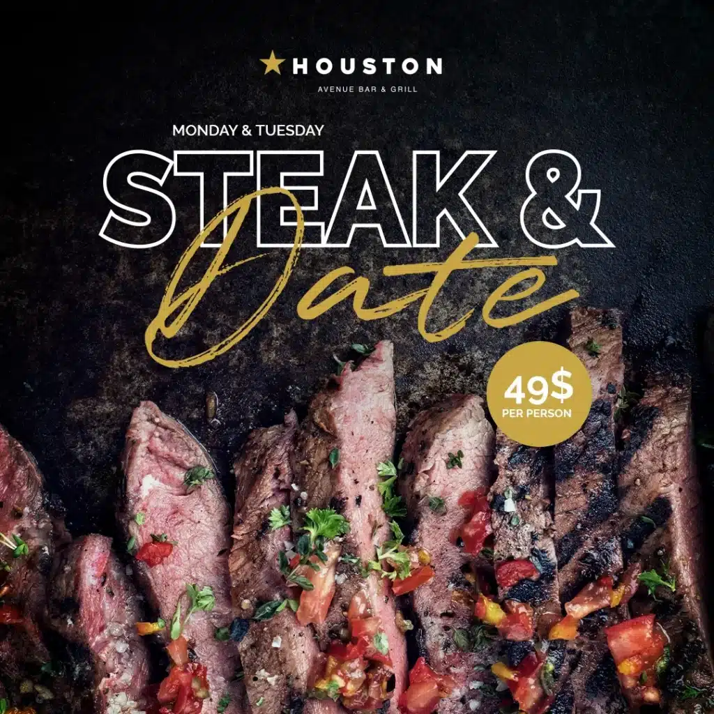 Houston Restaurant Menu 2 Steak & Date